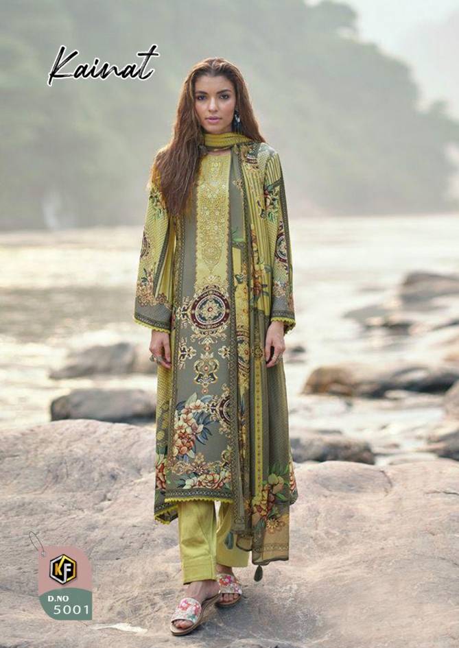 Keval Kainat 5 Luxury Lawn Casual Wear Wholesale Karachi Dress Material Catalog
